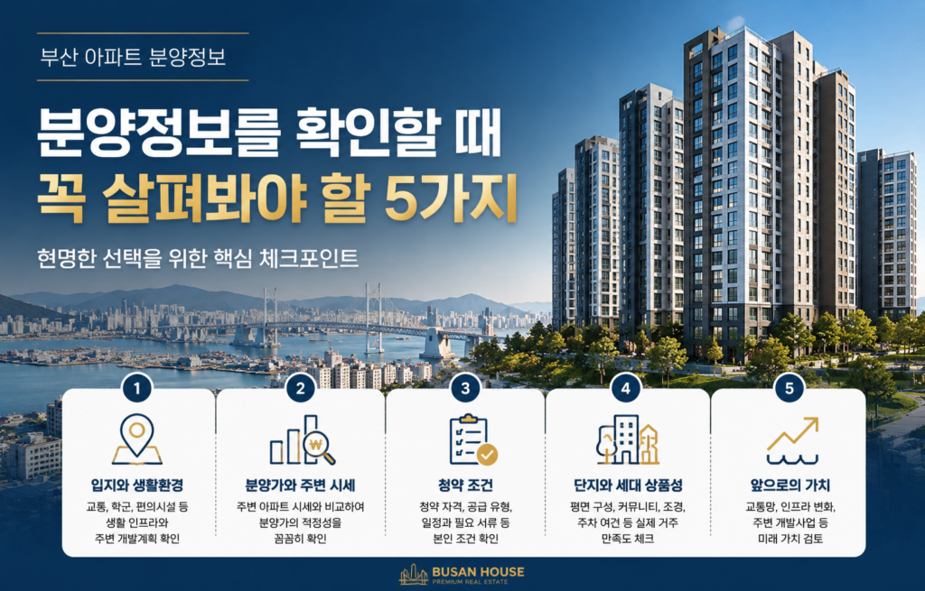 부산 아파트 분양정보 확인할 때 살펴봐야 할 5가지